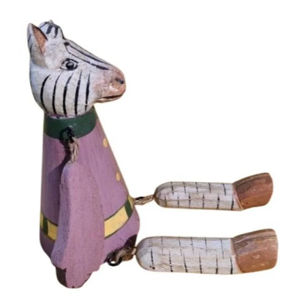 BC 5.5 Inch Dangling Leg Zebra Shelf Sitter With Pink Dress